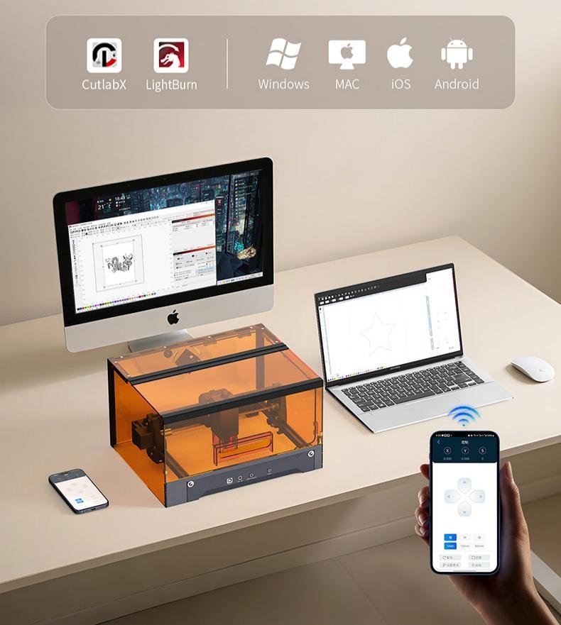 Compact Desktop Laser Engraver with Red & Blue Laser and Built-in Camera - Image 8