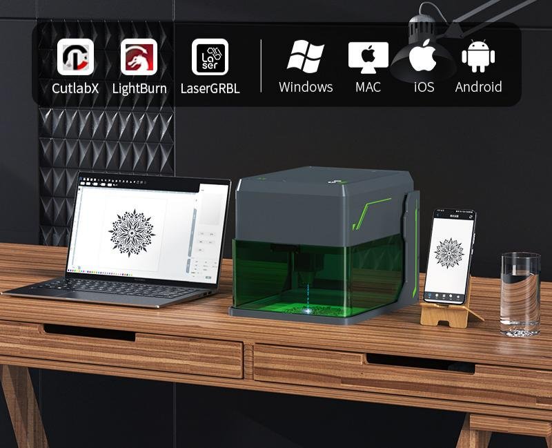 Multi-Power Red & Blue Laser Engraver with Rotary for Fast Engraving - Image 2